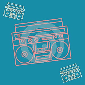 Boombox icon in outline style.
