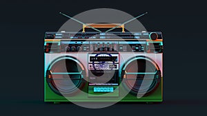 Boombox With Indian Flag Moody 80s lighting