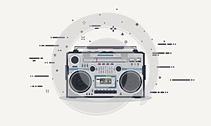 Boombox line illustration