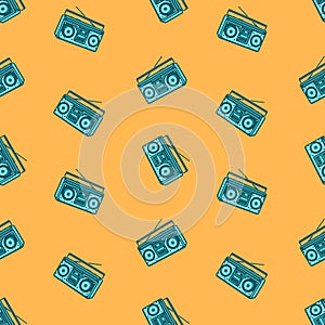 BOOMBOX SEAMLESS PATTERN COLOR ORANGE