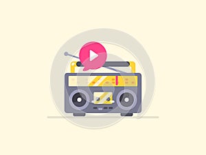 Boombox stereo icon.