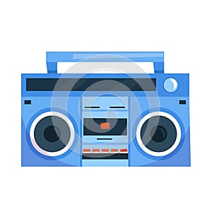 Boombox or tape recorder on white background.