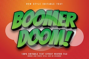 Boomer Doom editable text effect emboss comic style