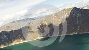 Boomerang Camera Fly Over Quilotoa Crater