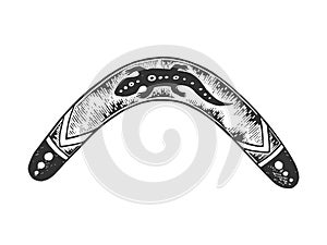 Boomerang sketch engraving vector illustration