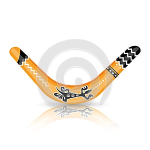 Boomerang tool constructed as flat air foil vector illustration