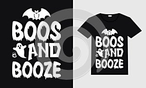 Boos and booze halloween vector design