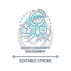 Boost community engagement turquoise concept icon