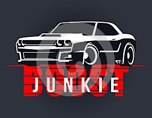 Boost muscle car t-shirt graphics