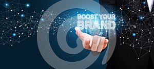 Boost Your Brand in the hand of business. Boost Your Brand concept photo