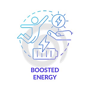 Boosted energy blue gradient concept icon photo