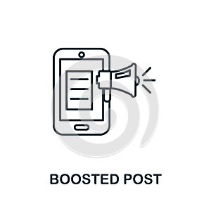 Boosted Post icon. Simple element from social media collection. Creative Boosted Post icon for web design, templates photo