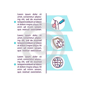 Boosting vaccination rollout concept line icons with text