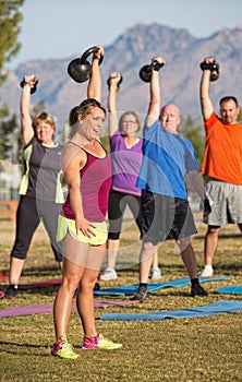 Boot Camp Exercise Class Lifting Weights