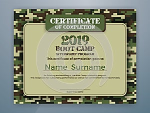 Boot Camp Internship Program Certificate Template photo