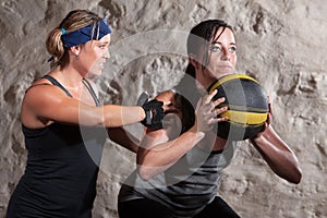 Boot Camp Workout Training with Medicine Ball