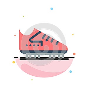 Boot, Ice, Skate, Skates, Skating Abstract Flat Color Icon Template