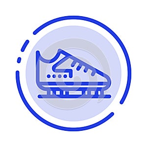 Boot, Ice, Skate, Skates, Skating Blue Dotted Line Line Icon