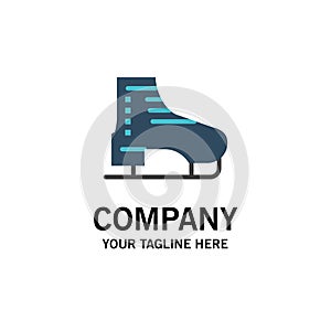 Boot, Ice, Skate, Skates, Skating Business Logo Template. Flat Color