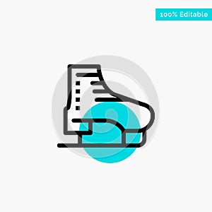 Boot, Ice, Skate, Skates, Skating turquoise highlight circle point Vector icon