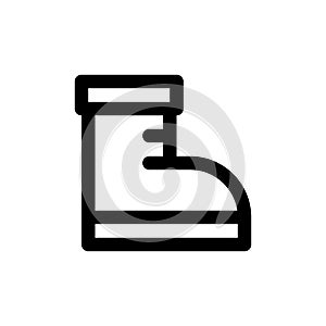 Boot icon vector. A thin line sign. Isolated contour symbol illustration