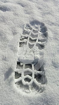 Boot print in the snow