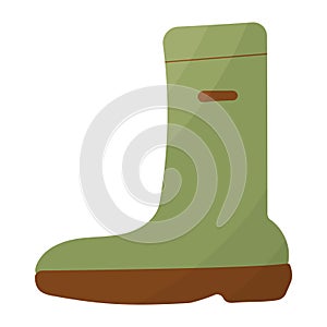 boot rubber green brown pair elements icon