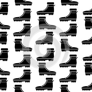 Boot seamless pattern on white.