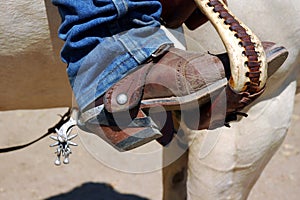 Boot and Spur in Stirrup