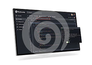 Bootcamp coding interface display