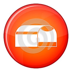 Booth for dog icon, flat style