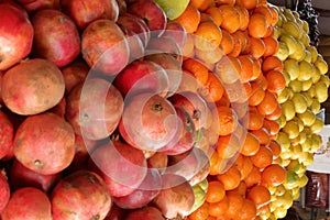 Booth with fruits and vegitables in Beer-Sheva farmers market.