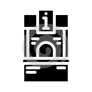 booth information glyph icon vector illustration
