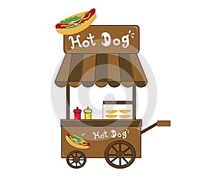 Booth stand hot dog vendor vector