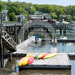 Boothbay Harbor Pier in Maine