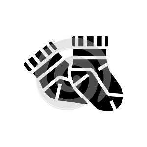 bootie socks baby cloth glyph icon vector illustration