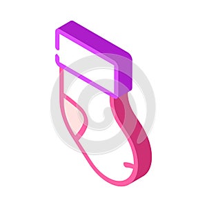 bootie socks baby cloth isometric icon vector illustration