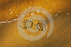 Bootprint on the sand