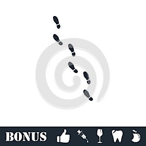 Bootprints icon flat photo