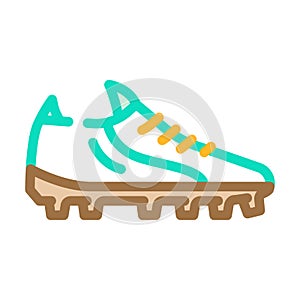 boots football player footwear color icon vector illustration