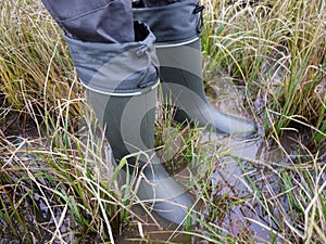 Boots for hunter and fisherman. Suitable for hunting and fishing, for outdoor travel.  Details