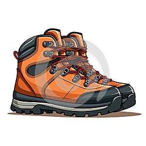 Boots image. Hiking boots image isolated. Vector illustration