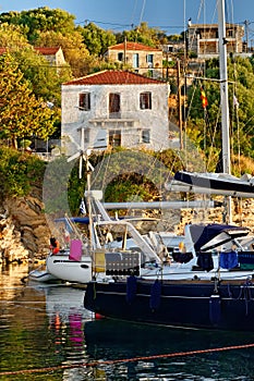 Boots moored by Kastos Island