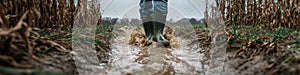 Boots Walking Through Mud in a Field: Dynamic Agricultural Work