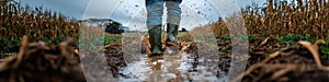 Boots Walking Through Mud in a Field: Dynamic Agricultural Work