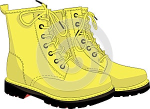 Boots yellow isolated on white