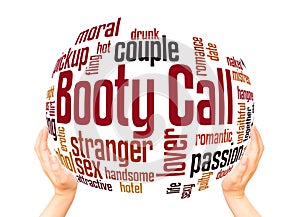 Booty call word cloud sphere concept