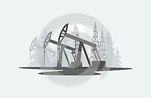 Booty of oil industrial landscape illustration.
