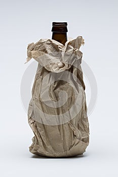 Booze in paperbag, vertical photo