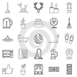 Boozer icons set, outline style